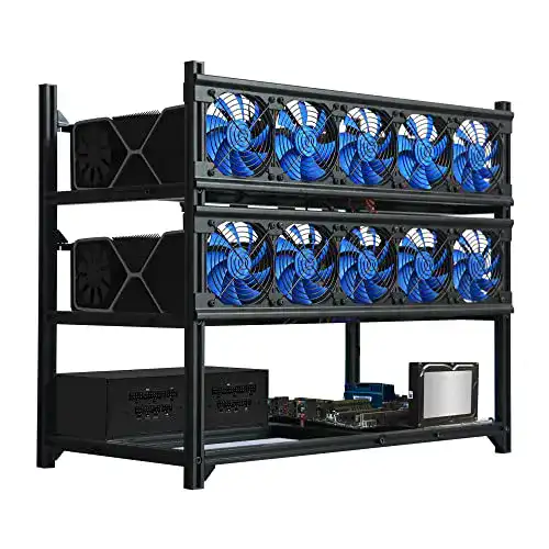 Mining-Rig Kingwin Miner Rig Case aus Aluminium für 6, 8 oder 12 GPUs