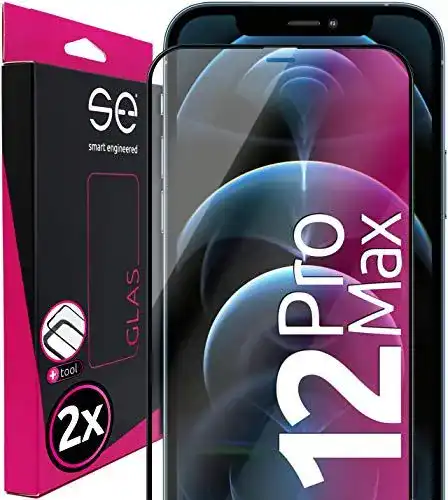 Panzerglas für iPhone 12 Pro Max mit Installationshilfe und 9H Schutz
