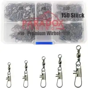 Angelwirbel Set Paradox Fishing mit 150 Stück in Größen #6-#14