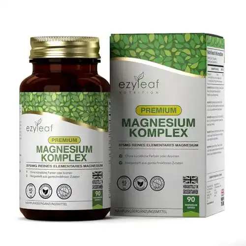 Magnesiumglycinat Ezyleaf Nutrition Hochdosiertes Magnesium mit 375mg pro Portion