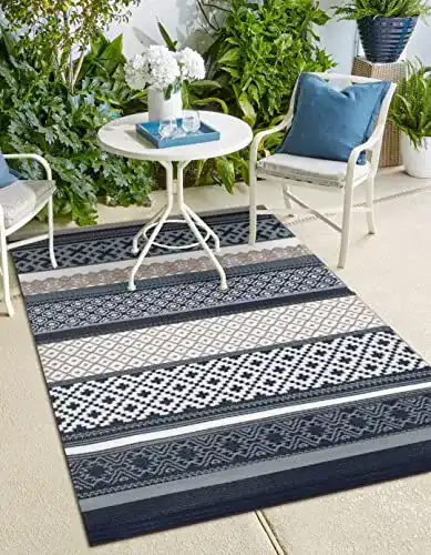 Wendbarer Outdoor-Teppich von Green Decore aus recyceltem Kunststoff