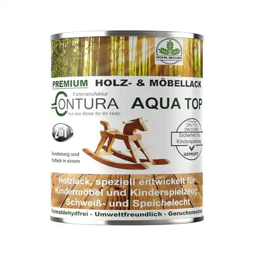 Klarlack für Holz, Contura Lack für Kinderspielzeug und Kindermöbel 750ml