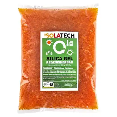 Regenerierbares Silica Gel von Isolatech im 1kg Beutel für Feuchtigkeitskontrolle