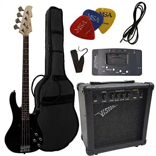 Ibanez Bass MSA Elektrobass Set in Schwarz mit Gigbag und Zubehör