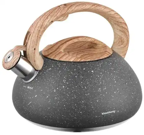 Wasserkessel Klausberg Marmor Edelstahl Flötenkessel 2,7 Liter
