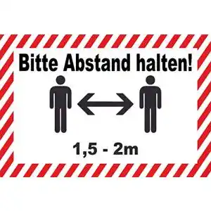 Abstand halten Aufkleber MK-Schilder 30×20 cm für Innen- und Außenbereich