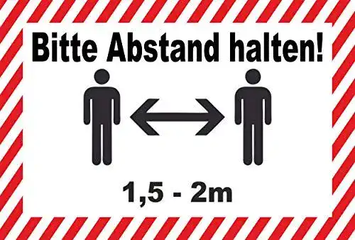 Abstand halten Aufkleber MK-Schilder 30×20 cm für Innen- und Außenbereich