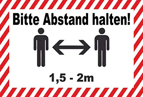 Abstand halten Aufkleber MK-Schilder 30×20 cm für Innen- und Außenbereich