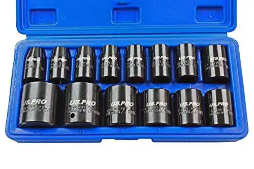 14-teiliges Stecknuss-Set US PRO 1679 für Schlagschrauber