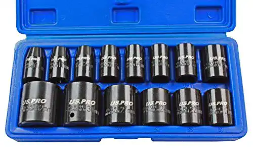 14-teiliges Stecknuss-Set US PRO 1679 für Schlagschrauber