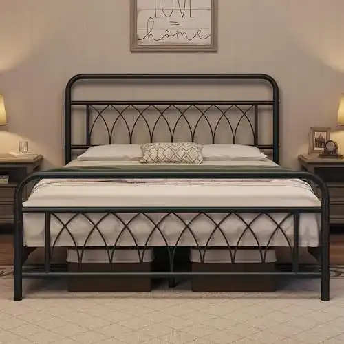 Yaheetech Vintage Bettrahmen 140×200 mit Lattenrost
