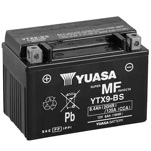 Yuasa Motorradbatterie 12 V 8 Ah YTX9-BS für Motorräder