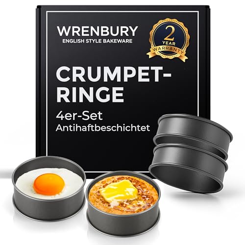 Wrenbury Crumpet-Ringe 4er-Set aus Karbonstahl mit Antihaftbeschichtung