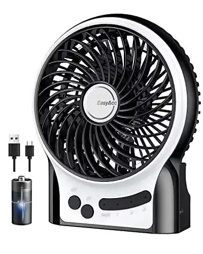 USB Ventilator EasyAcc Tischventilator Akku kabelloser Mini-Ventilator