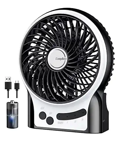 USB Ventilator EasyAcc Tischventilator Akku kabelloser Mini-Ventilator