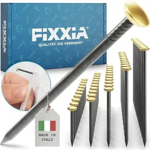 Stahlnägel Fixxia 50 mit goldfarbenem Kopf in verschiedenen Längen