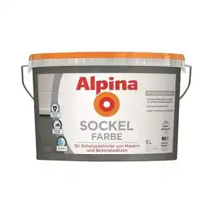 Alpina Sockelfarbe 5 Liter Grau Matt für Außenanstrich