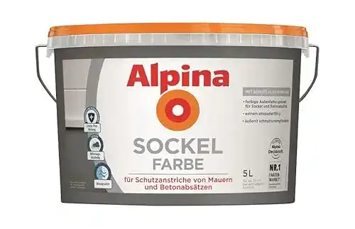 Alpina Sockelfarbe 5 Liter Grau Matt für Außenanstrich