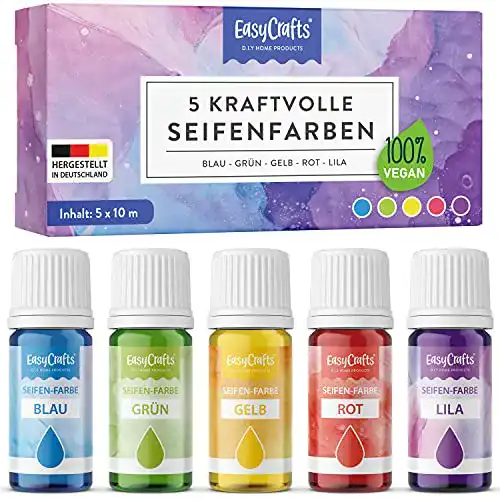Seifenfarbe Easycrafts flüssig 5×10 ml aus Deutschland für Seifenherstellung
