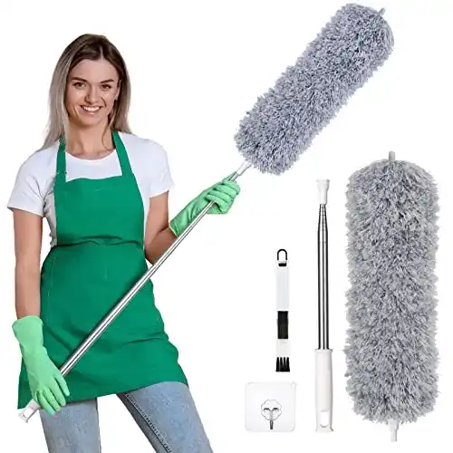 Vicloon Teleskop Staubwedel mit Mikrofaser bis 245 cm Länge