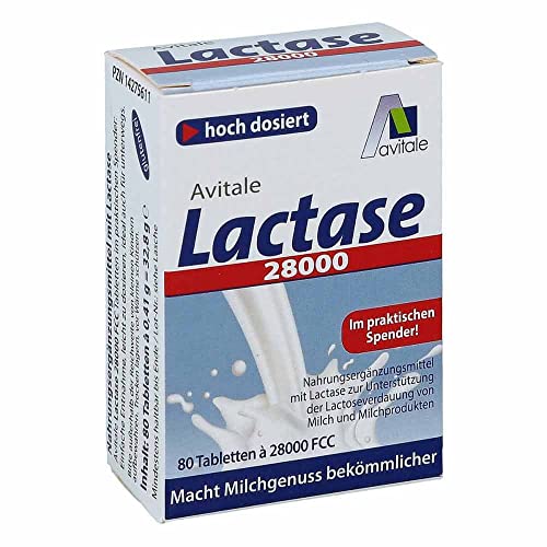 Laktase Tabletten Avitale 28000 FCC, 80 Stück