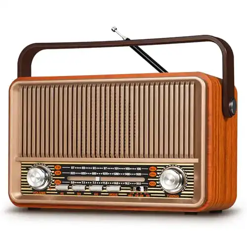 Prunus J-120 Retro Küchenradio mit Bluetooth und Akku