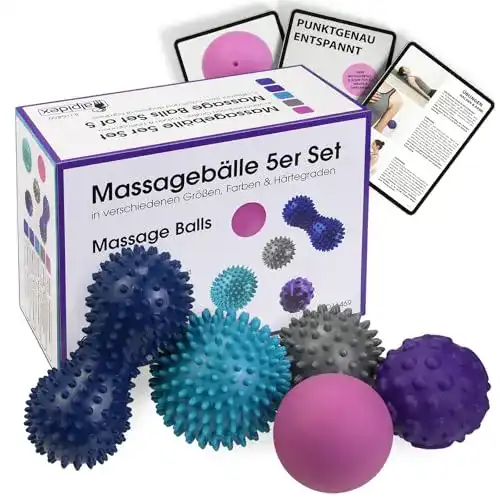 Igelball Alpidex Massagebälle 5er Set für Triggerpunkte und Verspannungen