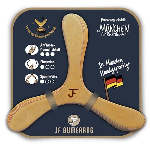 Bumerang JF München Handgefertigter Anfänger-Bumerang aus Deutschland