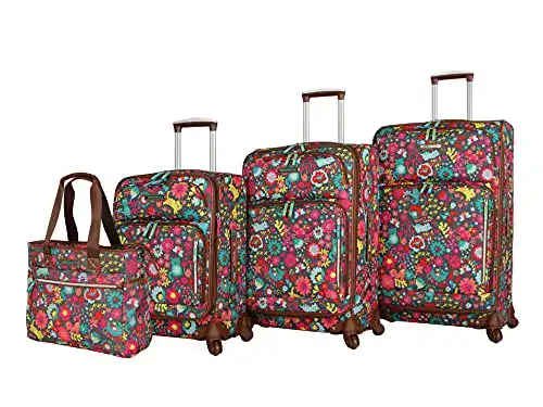 Kofferset Weichschale Lily Bloom Gepäck-Set 4-teilig