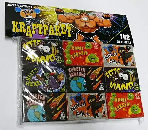 Jugendfeuerwerk Startrade Feuerwerk Kraftpaket mit 142 Einzelteilen