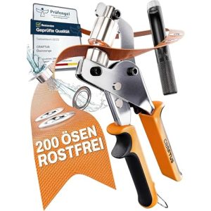 Ösenzange CRAFTUS Profi Set mit 200 rostfreien Ösen 10mm