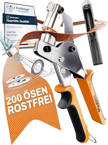 Ösenzange CRAFTUS Profi Set mit 200 rostfreien Ösen 10mm