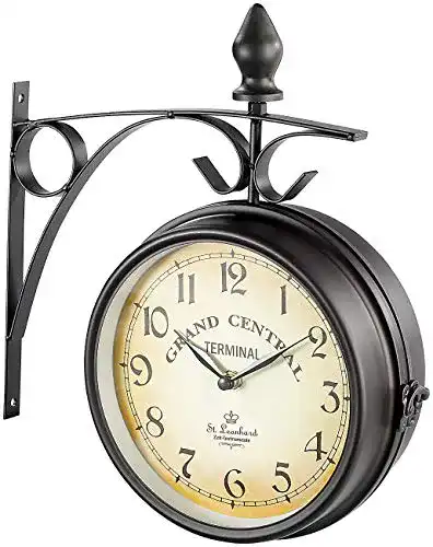 Bahnhofsuhr St. Leonhard – Doppelseitige Retro-Wanduhr