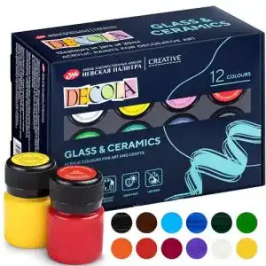 Decola Glasfarbe Set – 12x20ml Porzellanfarben für kreative Projekte