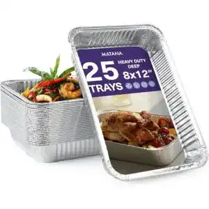 Aluschalen Matana – 25 wiederverwendbare Aluminiumbehälter (31x21cm)