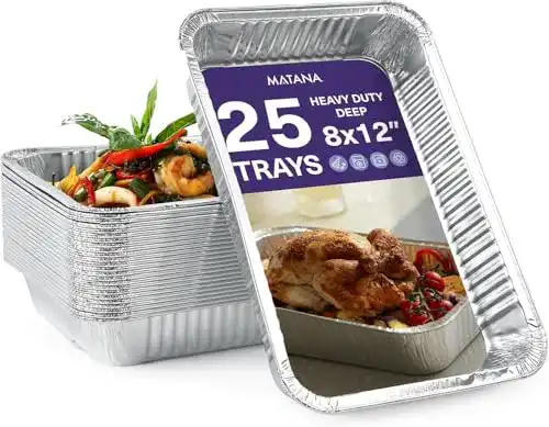 Aluschalen Matana – 25 wiederverwendbare Aluminiumbehälter (31x21cm)