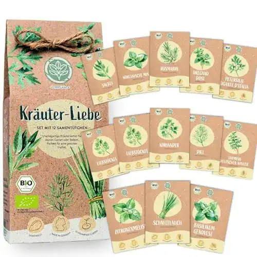 Kräuter Samen Set von Loveplants Bio Kräutersamen für Küche und Garten