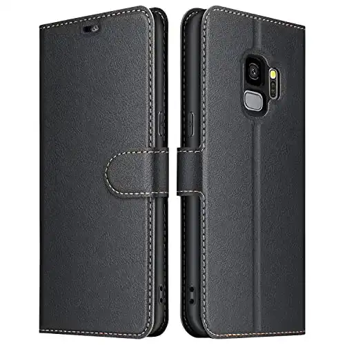 Samsung Galaxy S9 Hülle von Elesnow PU Leder Flip Wallet Schutzhülle