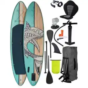 Brast SUP Board Shark Aufblasbares Stand Up Paddle Set mit Zubehör