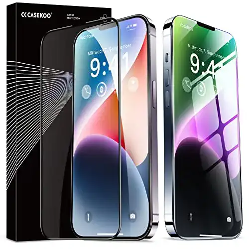 Panzerglas für iPhone 13 CASEKOO 2 Stücke, 9H Kratzfest