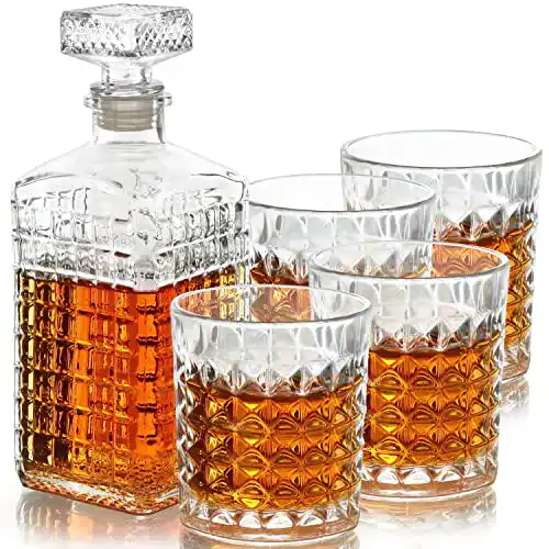 Whisky Karaffe Set Belle Vous mit 4 Gläsern – 500 ml Dekanter
