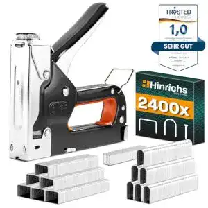 Tacker Hinrichs Handtacker Set, 3-in-1 Profi für Holz und Stoff