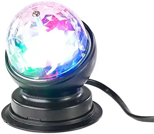 Discokugel für Kinder mit 360°-Drehfunktion und RGB-LED-Effekten