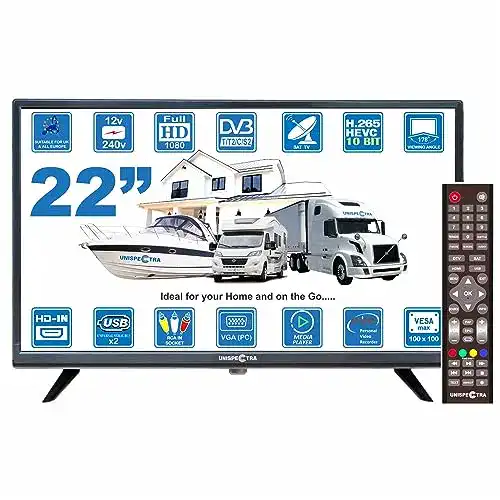 22 Zoll Unispectra Fernseher mit Full HD LED Display und Tuner