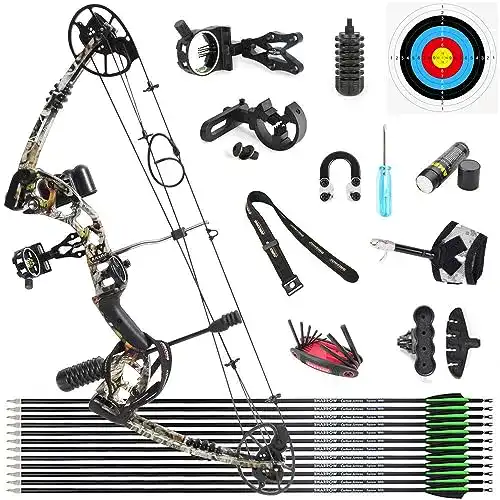 Compoundbogen Sharrow Set für Jagd mit einstellbarem Zuggewicht 30-70lbs
