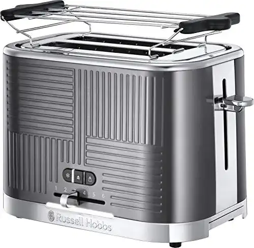 Russell Hobbs Toaster für 2 Scheiben Geo Edelstahl Grau
