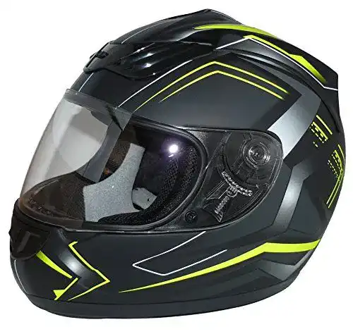 Motorradhelm Protectwear H510 Arrow Schwarz Matt Neon Gelb