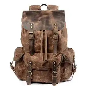 Lederrucksack von WUDON für Herren strapazierfähiger Rucksack