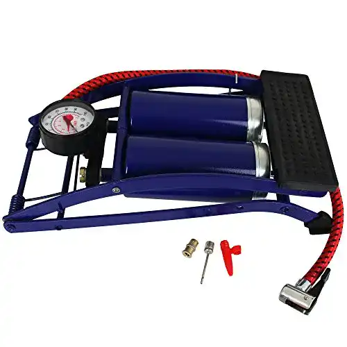 Fußluftpumpe TW24 mit Doppel-Zylinder für Fahrräder und mehr