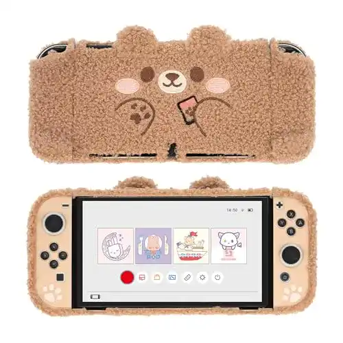 Nintendo Switch Hülle Geekshare Plüsch Schutzhülle für OLED Konsole